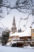 Stamford View of St Mary's Church in the Snow