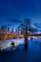 Stamford Alms Houses and River Welland in the Snow